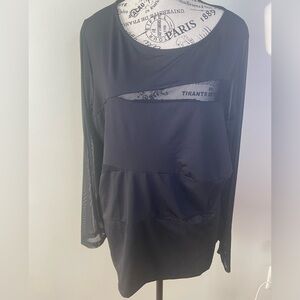 Venus black mesh top plus size 2X.